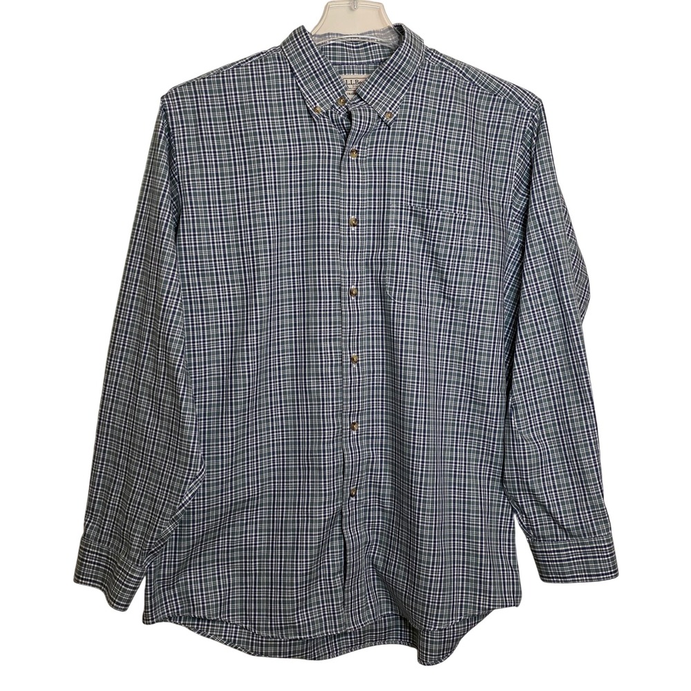 L.L.Bean Men's Large‎ Plaid Button Down Long Sleeve Shirt Traditional Fit